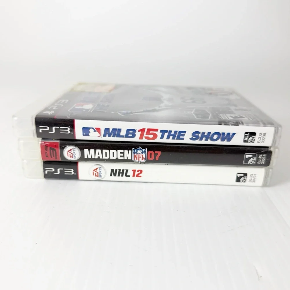 Set of 3 Sports PlayStation 3 PS3 Video Games NHL 12 Madden 07 MLB 15